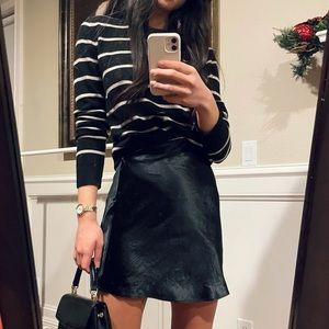 Aritzia Babaton Mini Slip Skirt in Black